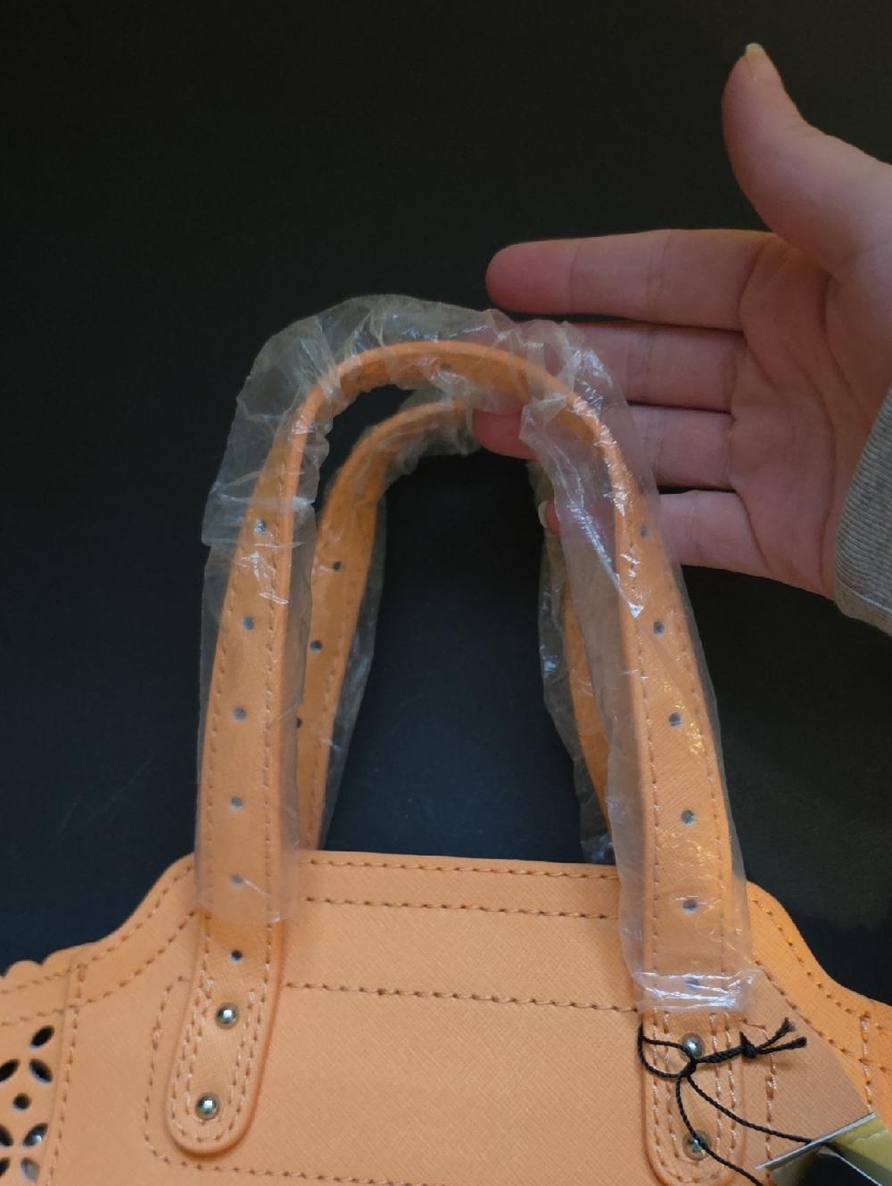 B. Makowsky Orange Perforated Mini Tessa Purse. NWT - Picture 2 of 7